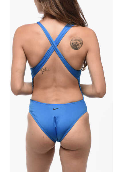 Costume de baie intregi Nike Swim Solid Color One-Piece Swimsuit With Crossed Straps Blue Femei (BM 15767807) 2