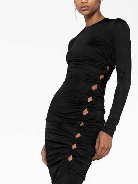 Rochii lungi Versace Rouched Long Sleeved Dress Black Femei (BM 15767816) 3