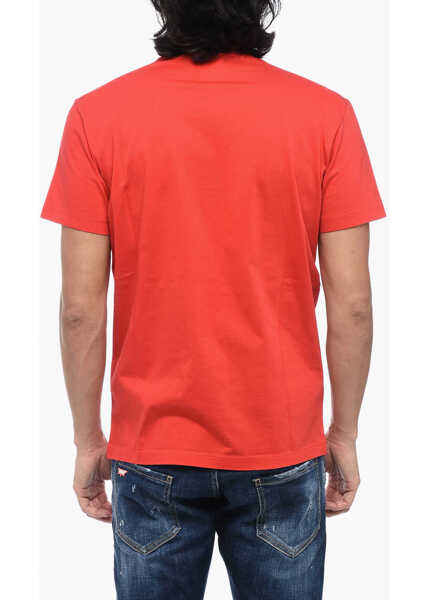 Tricouri DSQUARED2 Cotton Crew-Neck T-Shirt With Logo Red Barbati (BM 15767855) 2