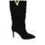 Via Roma 15 GOLDEN V + STILETTO HEEL BOOTS Black  