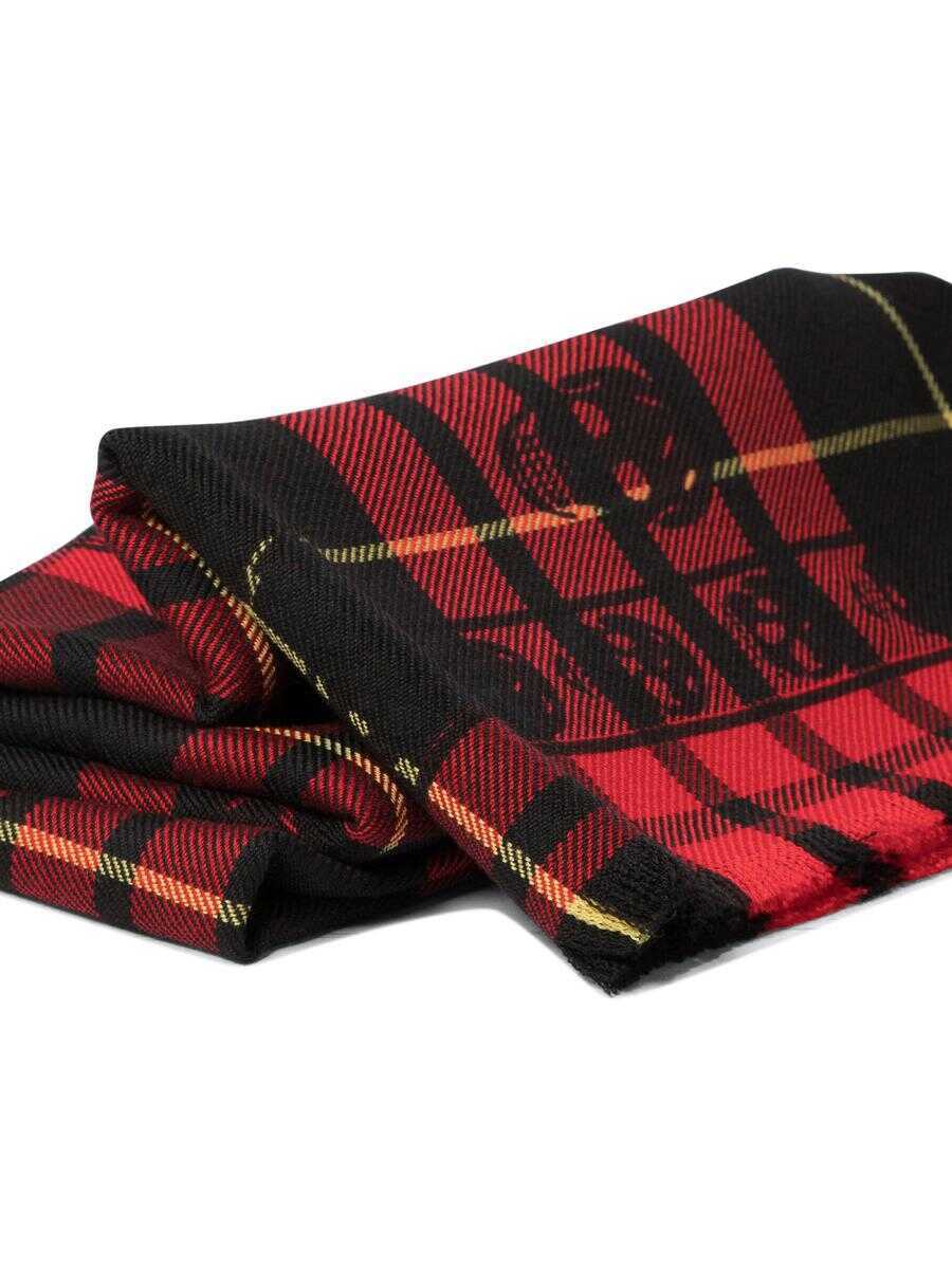 Esarfe Alexander McQueen Alexander McQueen Tartan Skull Foulard RED Barbati (BM 15770897) 2