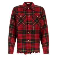 Geci Alexander McQueen Distressed Tartan Overshirt Barbati