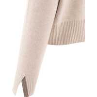 Pulovere Brunello Cucinelli Dama - Pulovere Brunello Cucinelli Brunello Cucinelli Cashmere Sweater With Shiny Cuff Details Beige Femei (BM 15776327) - B-mall.ro