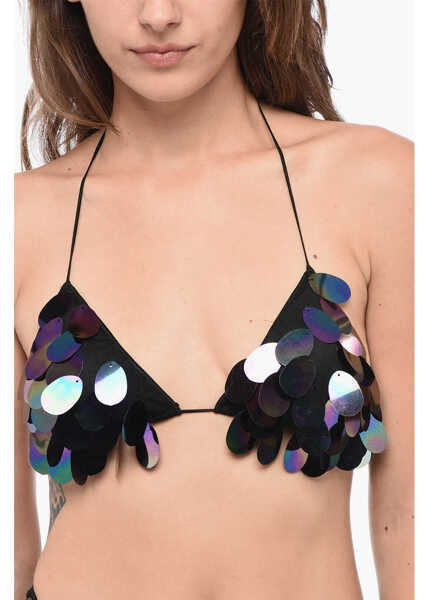 Costume de baie 2 piese OSEREE Sequined High-Waisted Bikini Set Black Femei (BM 15779111) 3