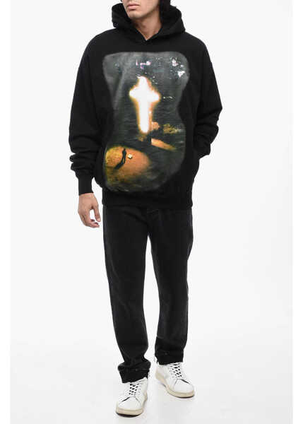 Bluze de trening 1989 STUDIO Cotton Hoodie Sweatshirt With Maxi Print Black Barbati (BM 15779969) 4