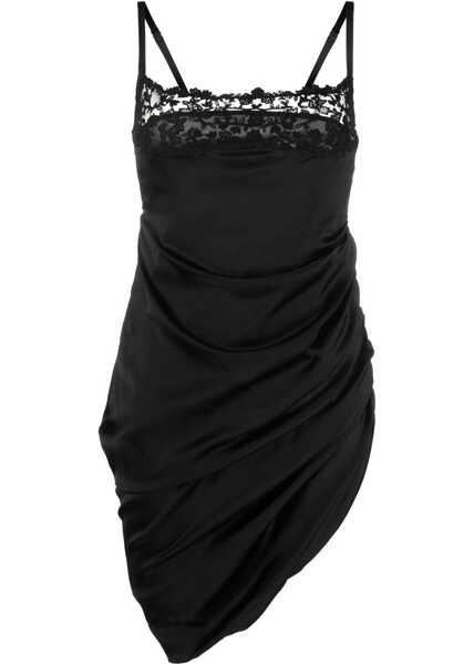 Rochii scurte JACQUEMUS Le Chouchou La Saudade Brodee Asymmetric Dress With Lace Tri Black Femei (BM 15779981) 1