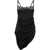JACQUEMUS Le Chouchou La Saudade Brodee Asymmetric Dress With Lace Tri Black