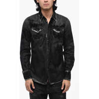 Camasi de blugi Flocked Denim Shirt With Double Breast Pocket Barbati
