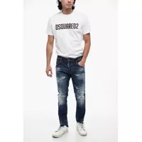 Blugi drepti DSQUARED2 pentru Barbati - Blugi drepti DSQUARED2 Distressed Skater Demis With Belt Loops 16,5Cm Blue Barbati (BM 15780005) - B-mall.ro