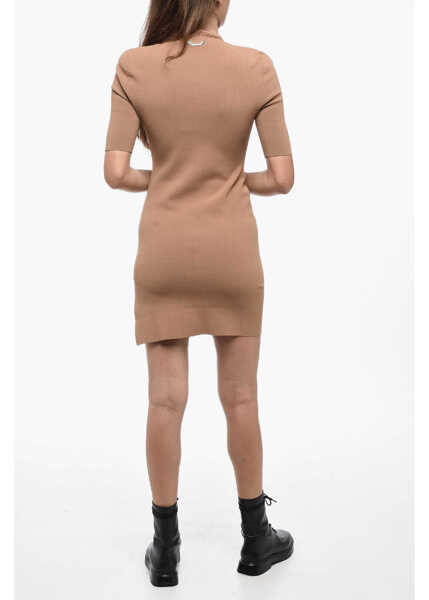 Rochii scurte DSQUARED2 Turtleneck Stretch Fabric Sheath Dress Beige Femei (BM 15780095) 2