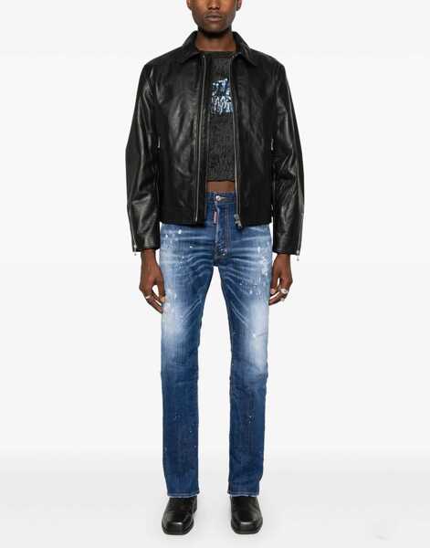 Blugi drepti DSQUARED2 Vintage Effect Flare Bootcut Jeans 22Cm Blue Barbati (BM 15780101) 2