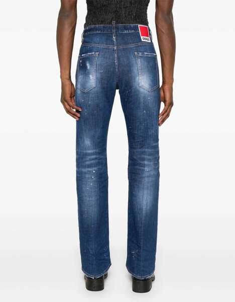 Blugi drepti DSQUARED2 Vintage Effect Flare Bootcut Jeans 22Cm Blue Barbati (BM 15780101) 4
