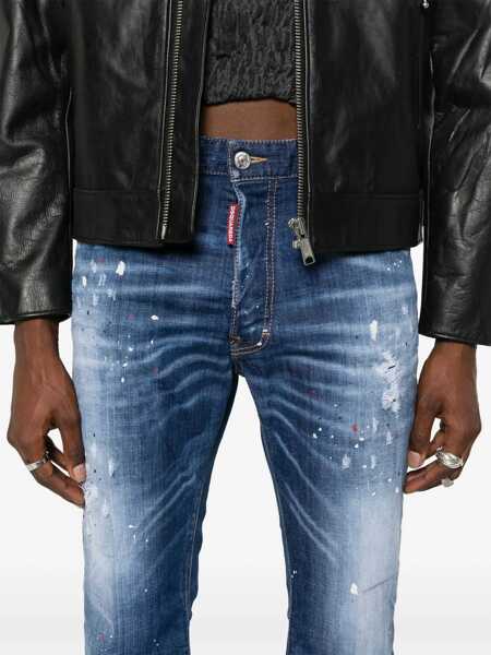 Blugi drepti DSQUARED2 Vintage Effect Flare Bootcut Jeans 22Cm Blue Barbati (BM 15780101) 5