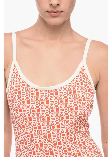 Costume de baie intregi Moncler All-Over Logoed One-Piece Swimsuit Orange Femei (BM 15780218) 3