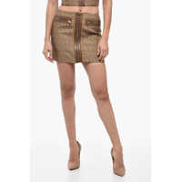 Fuste scurte Garden Monogram Patterned Miniskirt With Front Zip Femei
