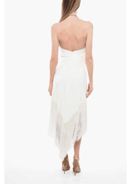 Rochii lungi Jil Sander Halterneck Dress With Beaded Fringes White Femei (BM 15780737) 2
