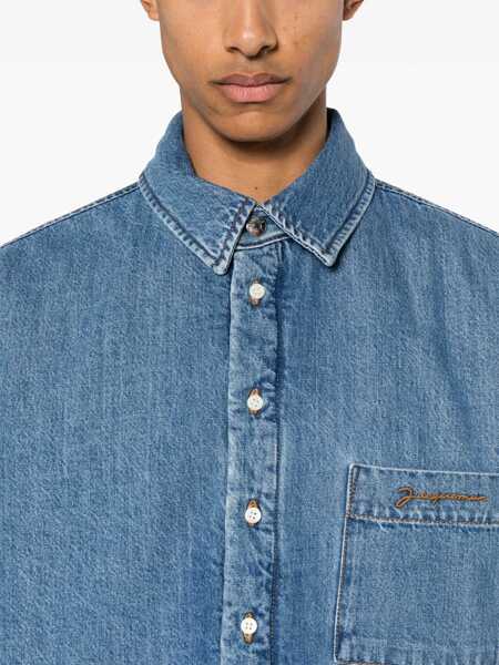 Camasi casual JACQUEMUS Boulanger Shirt BLUE Barbati (BM 15792089) 5