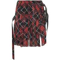 Fuste Jean Paul Gaultier Pleated Mesh Short Skirt Printed "Distorted Tartan" Clothing Femei