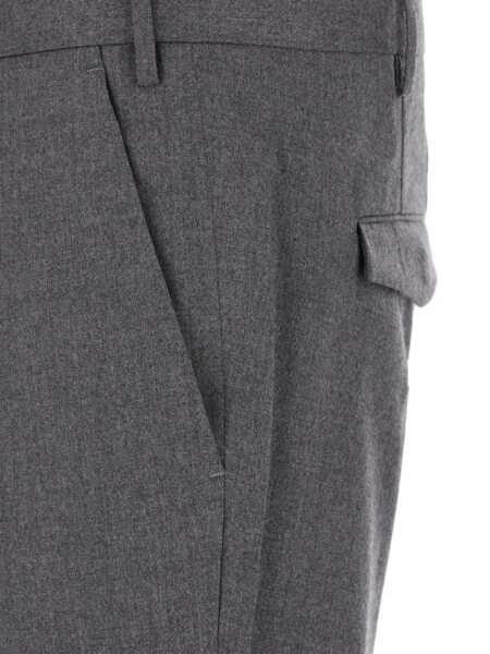 Pantaloni casual PT TORINO MASTER, 1 Pleat, Diagonal Pockets, Flap Back Pockets, Turn-Up Green Barbati (BM 15800204) 3