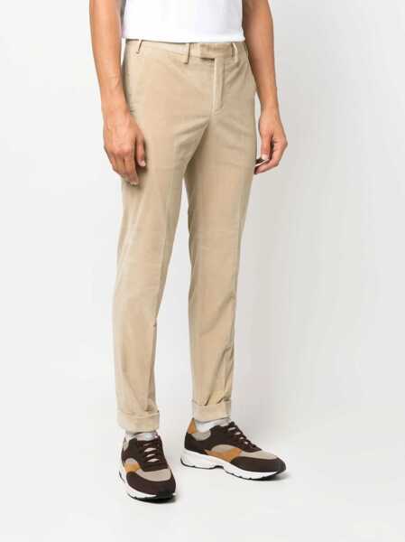 Pantaloni casual PT TORINO MASTER, Flat Front, Diagonal Pockets, Flap Back Pockets, Turn-Up Beige Barbati (BM 15800207) 3