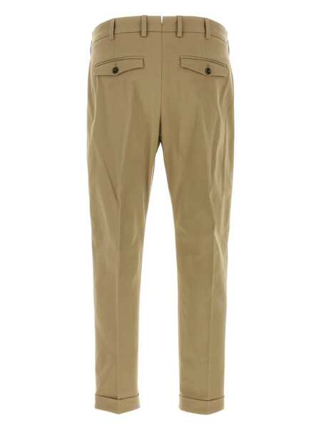 Pantaloni casual PT TORINO REBEL 1 Pleat, Diagonal Pockets, Flap Back Pockets Brown Barbati (BM 15800219) 2