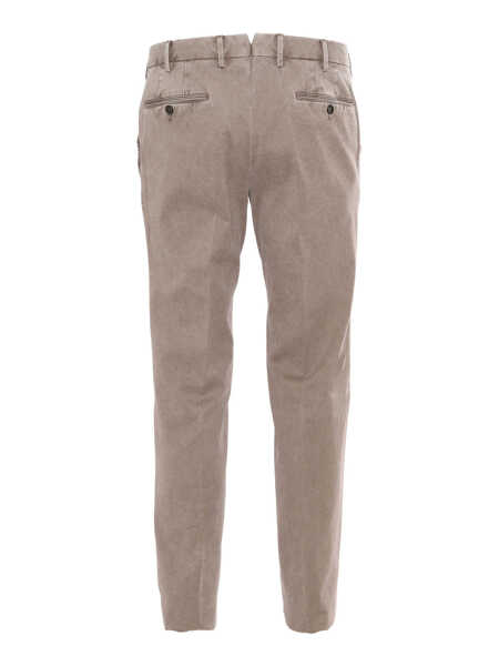 Pantaloni casual PT TORINO SLIM, Flat Front, Diagonal Pockets Brown Barbati (BM 15800222) 2
