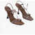3JUIN Satin Gemma Sandals With Rhinestone Embellishment And Feathe Brown