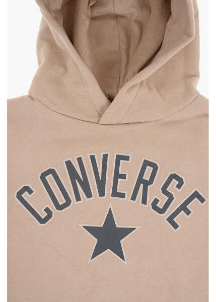 Bluze de trening Converse Fleeced Cotton Hoodie With Printed Logo Beige Baieti (BM 15802595) 2