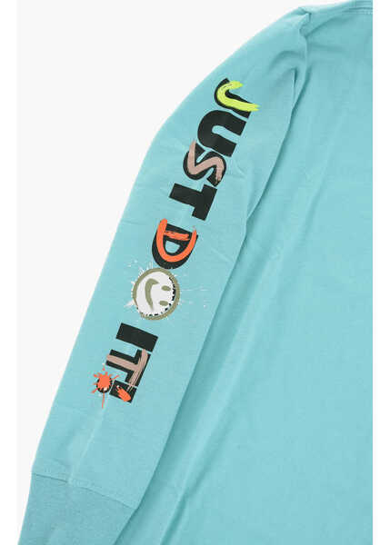 Tricouri Nike Long Sleeved Express Yourself Crew-Neck T-Shirt Light Blue Baieti (BM 15802601) 3