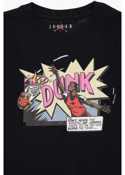 Tricouri Nike Air Jordan Printed Comics Dunk Crew-Neck T-Shirt Black Baieti (BM 15802610) 2