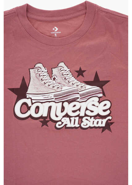 Tricouri Converse All Star Chuck Taylor Printed Crew-Neck T-Shirt Pink Baieti (BM 15802862) 2