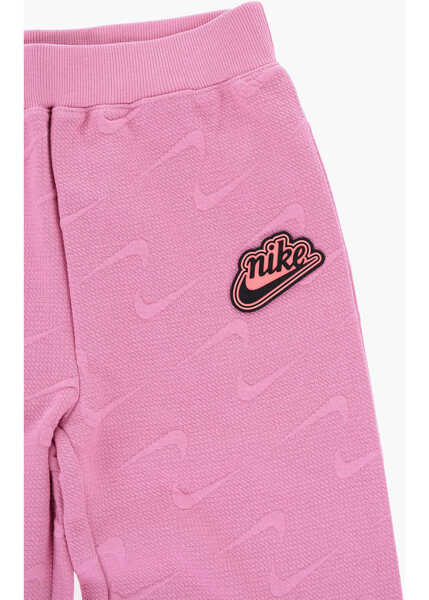 Pantaloni casual Nike Solid Color Flared Pants With All-Over Logo Pink Baieti (BM 15802877) 2