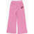 Nike Solid Color Flared Pants With All-Over Logo Pink