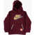 Nike Fleeced Cotton Blend Hoodie With Contrasting Details Burgundy