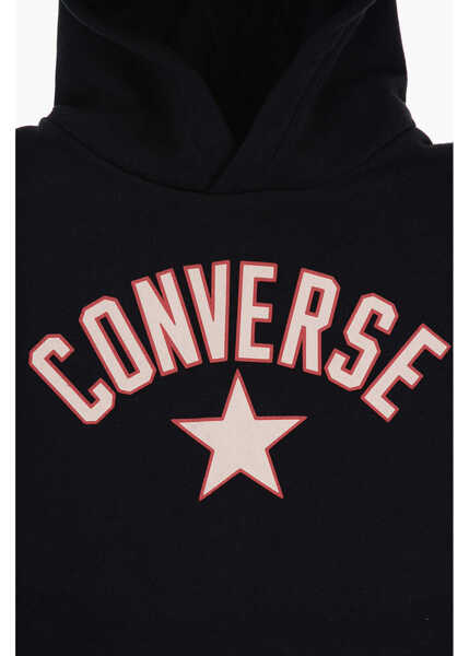 Bluze de trening Converse Fleeced Cotton Blend Hoodie With Frontal Logo Black Baieti (BM 15803393) 2