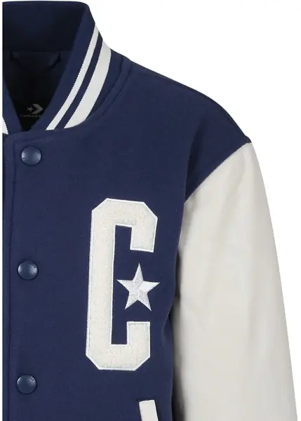 Bomber jacket Converse Varsity Jacket With Faux Leather And Logoed Buttons Beige Baieti (BM 15803483) 3