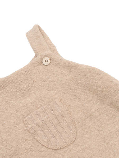 Salopete One More In The Family overall w/feet Opened with nickel free poppers around the crotch Beige Baieti (BM 15803516) 3