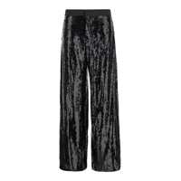Pantaloni scurti 'Lorenza' Black Loose Pants With All-Over Paillettes In Polyester Woman Femei