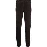 Pantaloni casual P.A.R.O.S.H. Monet Slim-Fit Suede Trousers Femei