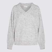 Pulovere Brunello Cucinelli Grey Wool Knitwear Femei