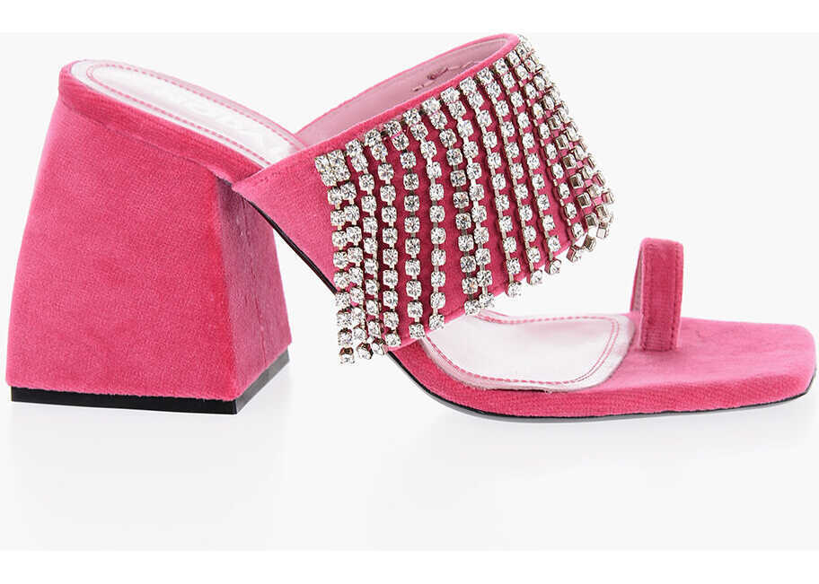 Papuci NODALETO Jewels Embellished Leather Bulla Ppreston Sabot 9Cm Pink Femei (BM 15812576) 3