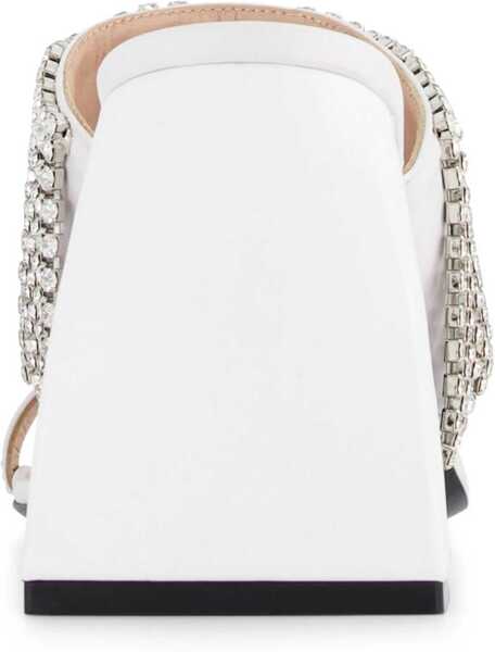 Saboti NODALETO Jewels Embellished Leather Bulla Ppreston Sabot 9,5Cm White Femei (BM 15812738) 3