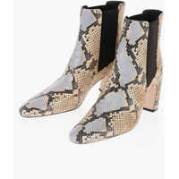 Botine Snake-Leather Banana Chelsea Ankle Boots With Heel 8Cm Femei