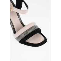 Sandale Tory Burch Dama - Sandale cu toc Tory Burch Snake-Leather And Velvet Puffed Up Ankle Strap Sandals With Green Femei (BM 15813149) - B-mall.ro