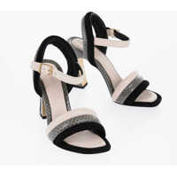 Sandale cu toc Snake-Leather And Velvet Puffed Up Ankle Strap Sandals With Femei