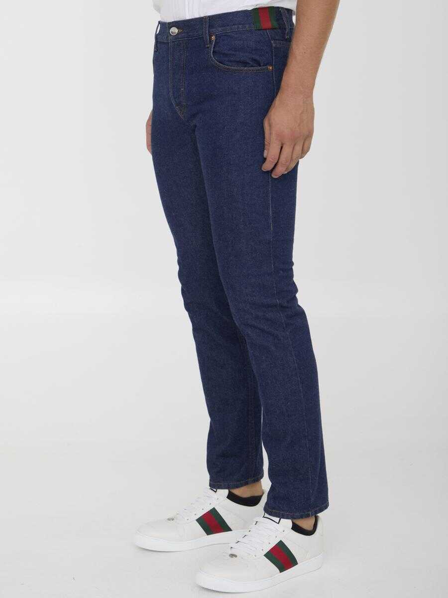 Blugi Gucci Jeans With Web Detailing BLUE Barbati (BM 15815561) 2