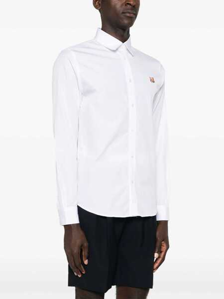 Camasi casual MAISON KITSUN Fox Patch Shirt WHITE Barbati (BM 15825602) 3