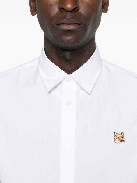 Camasi casual MAISON KITSUN Fox Patch Shirt WHITE Barbati (BM 15825602) 5