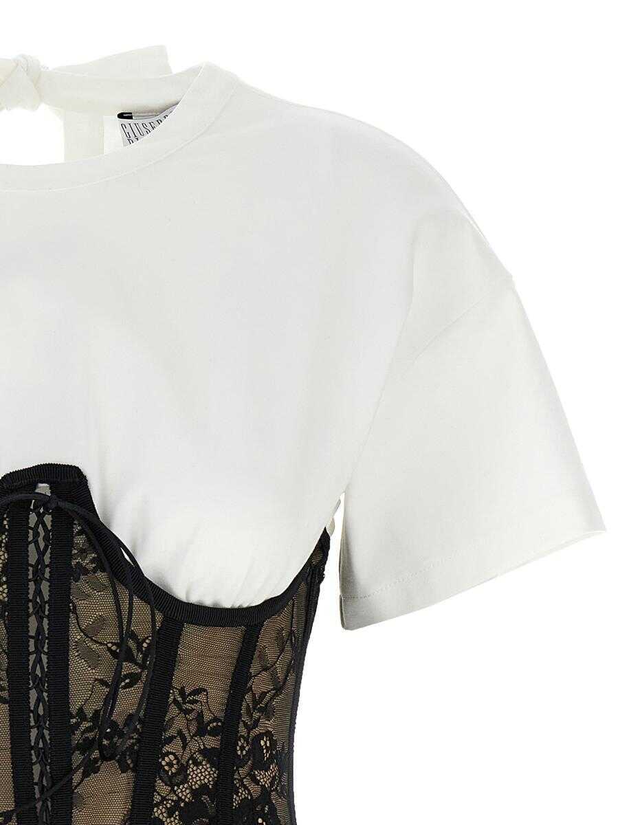Topuri GIUSEPPE DI MORABITO Giuseppe Di Morabito Lace Bodice Insert Top Multicolor Femei (BM 15825794) 4