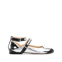 Balerini Mach & Mach Leather Bicolor Ballets Femei